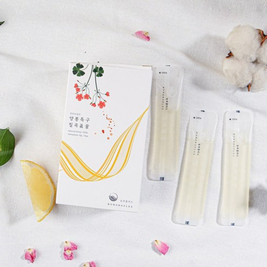 Nongbu Plus Domestic Korean Raw Honey — Acacia Flower Honey Stick 농부플러스 국산 아카시아꿀 스틱 (10g x 10 sticks Each) (Copy)