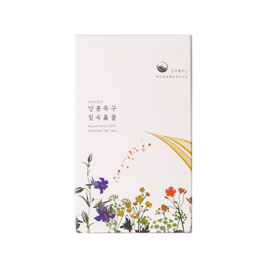 Nongbu Plus Domestic Korean Raw Honey — Wildflower & Mixed Flower Honey Stick 농부플러스 국산 토종꿀 잡화&야생화꿀 스틱 (10g x 10 sticks Each)
