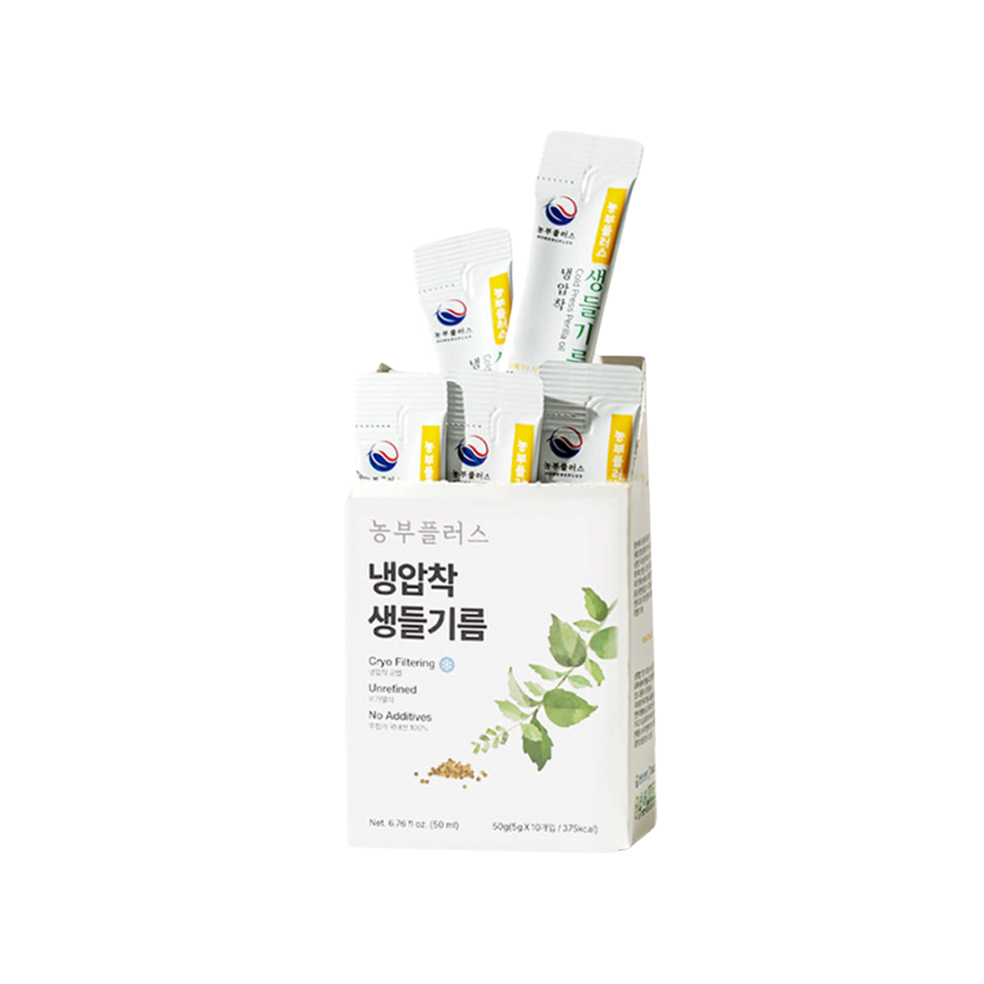 Nongbu Plus Col- Press Perilla Seeds Oil Stick 농부플러스  냉압착 생 들기름 (5g x 10 sticks)